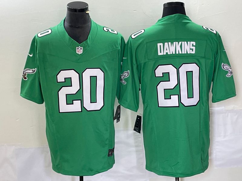 Men Philadelphia Eagles 20 Dawkins Green Nike Throwback Vapor Limited NFL Jersey